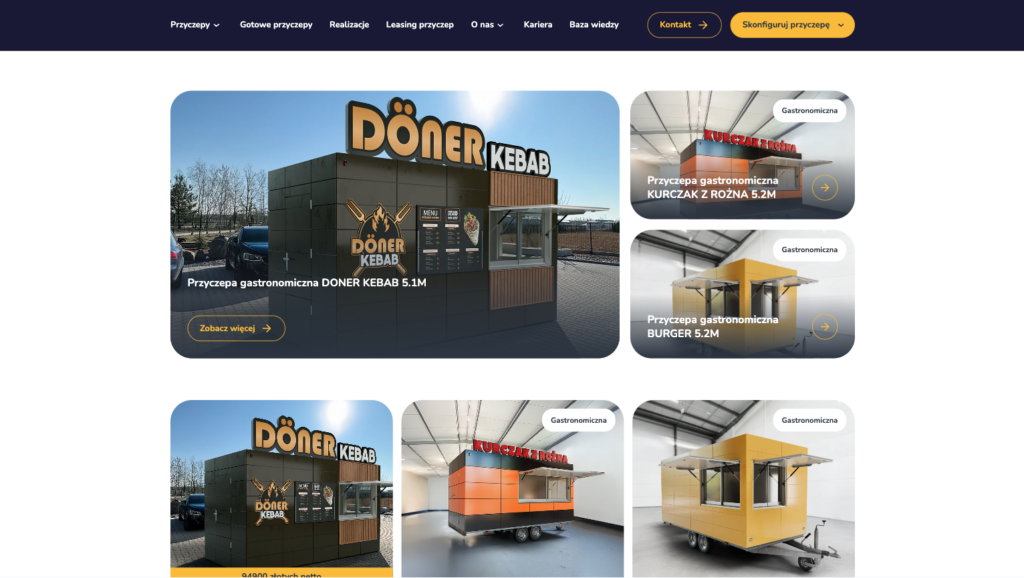 Galeria produktów przyczep Zbuduj Przyczepę z modelami Döner Kebab i food service